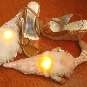 Cute Brown Wedge Sandals By Jessica Simpson Size 7.5